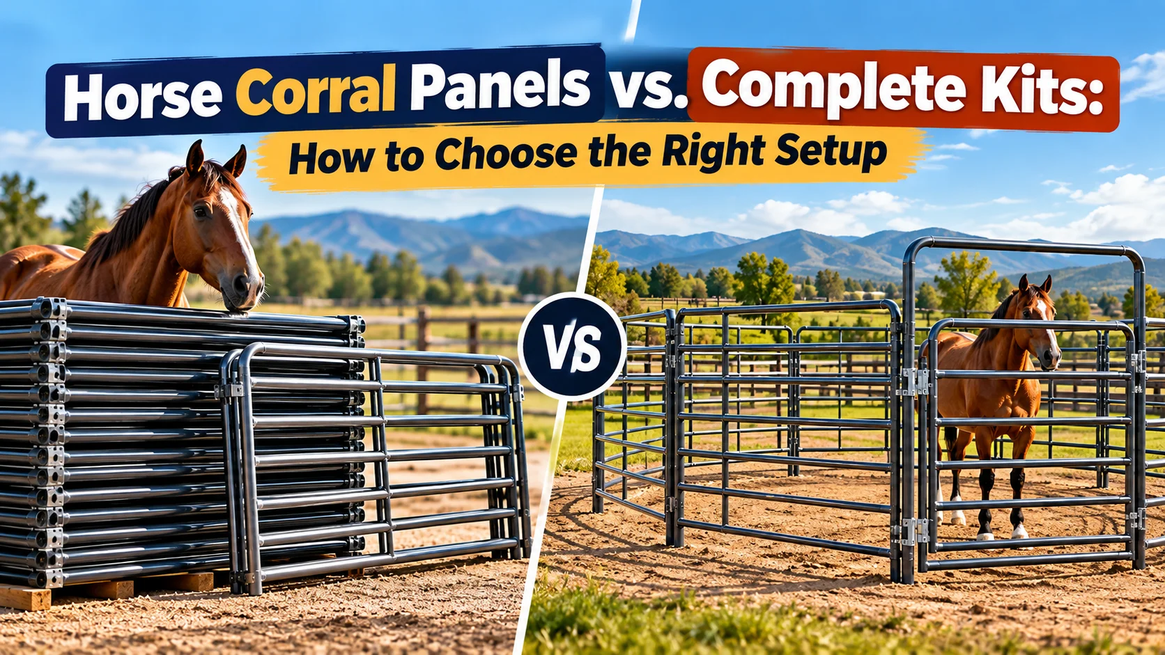 Horse corral panels vs complete kits with a comparison of corral setup options